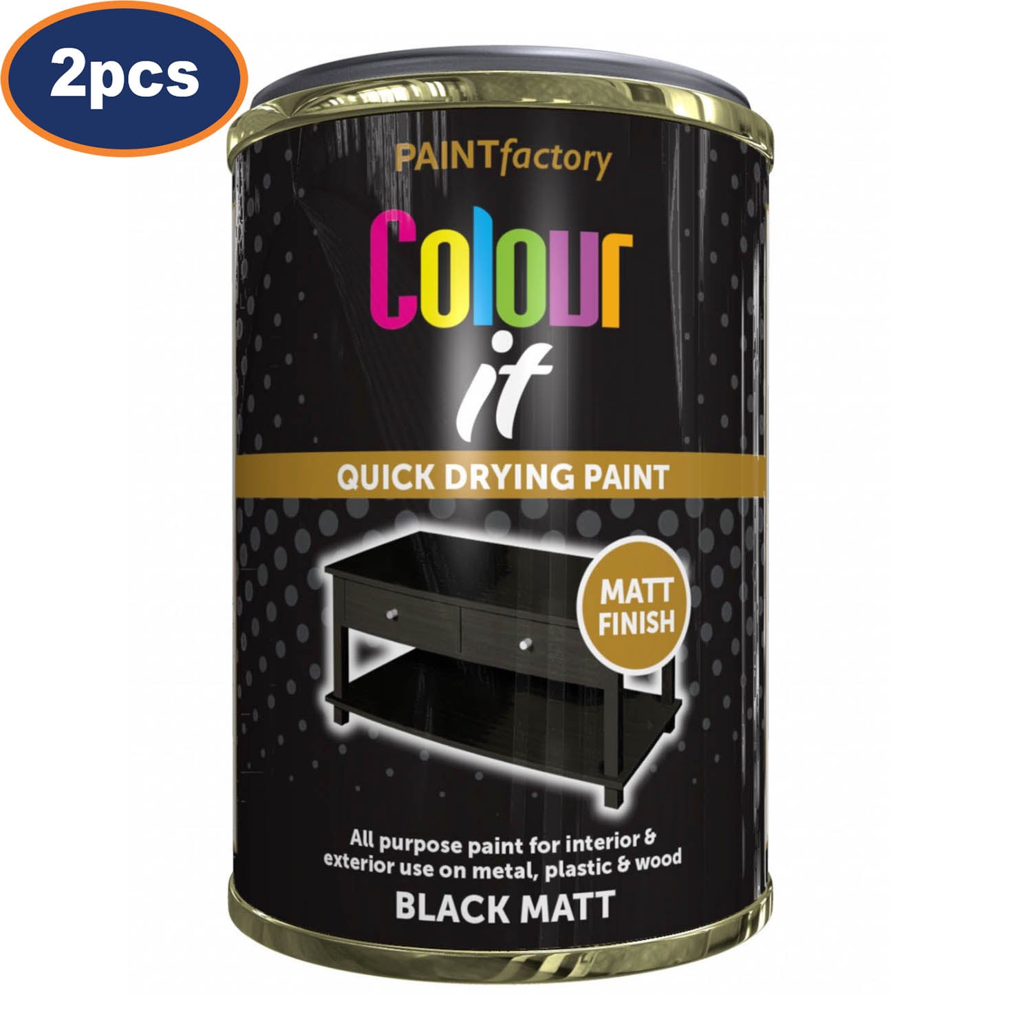 Black Matt Paint Tin 300ml image