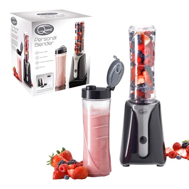 QUEST Personal Blender BPA Free - Black & Grey 350w