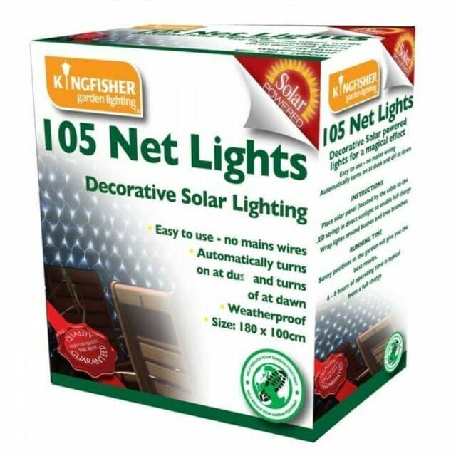 Kingfisher 105 Solar Bright White LED Net Lights