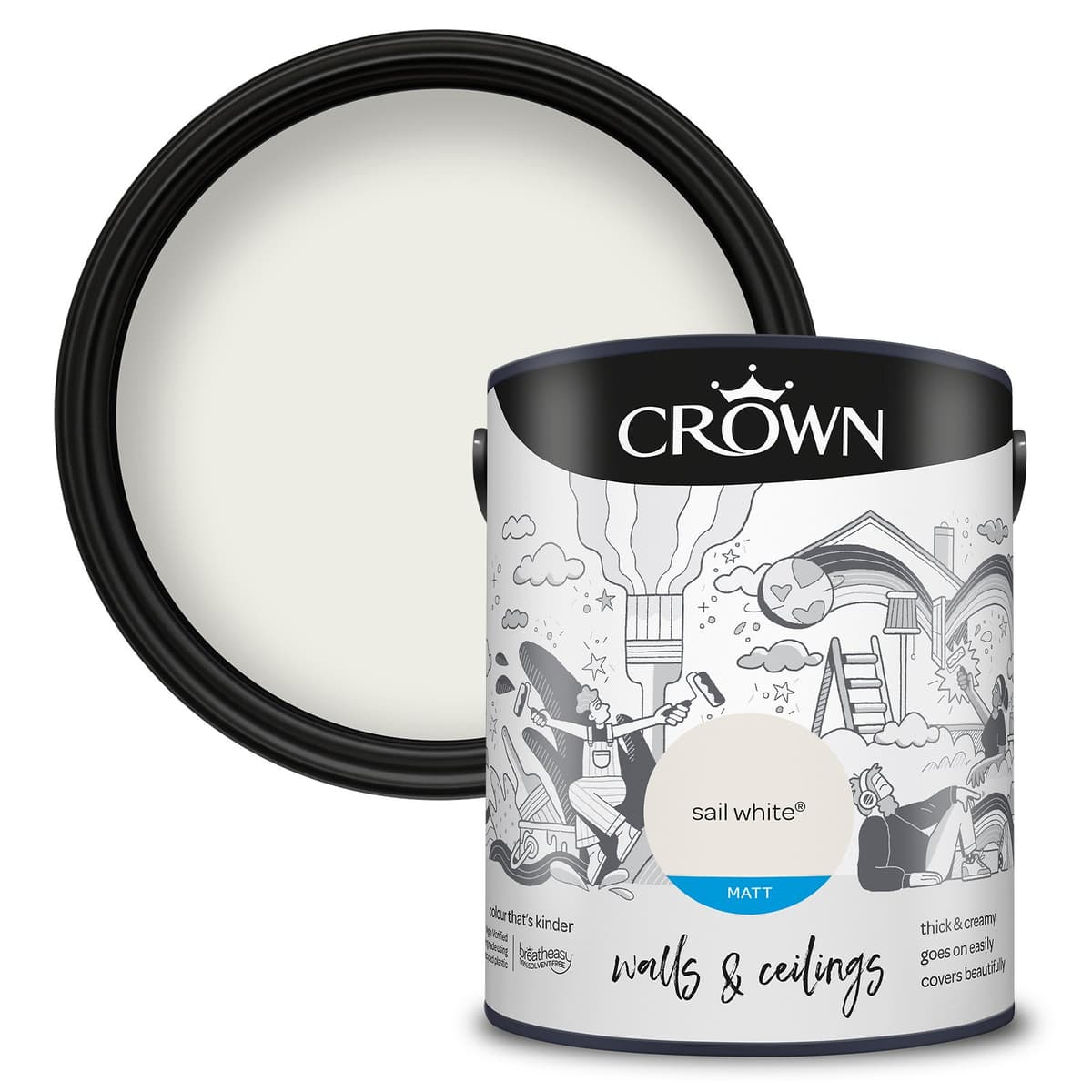 Crown breath easy emulsion Sail White 5lt 