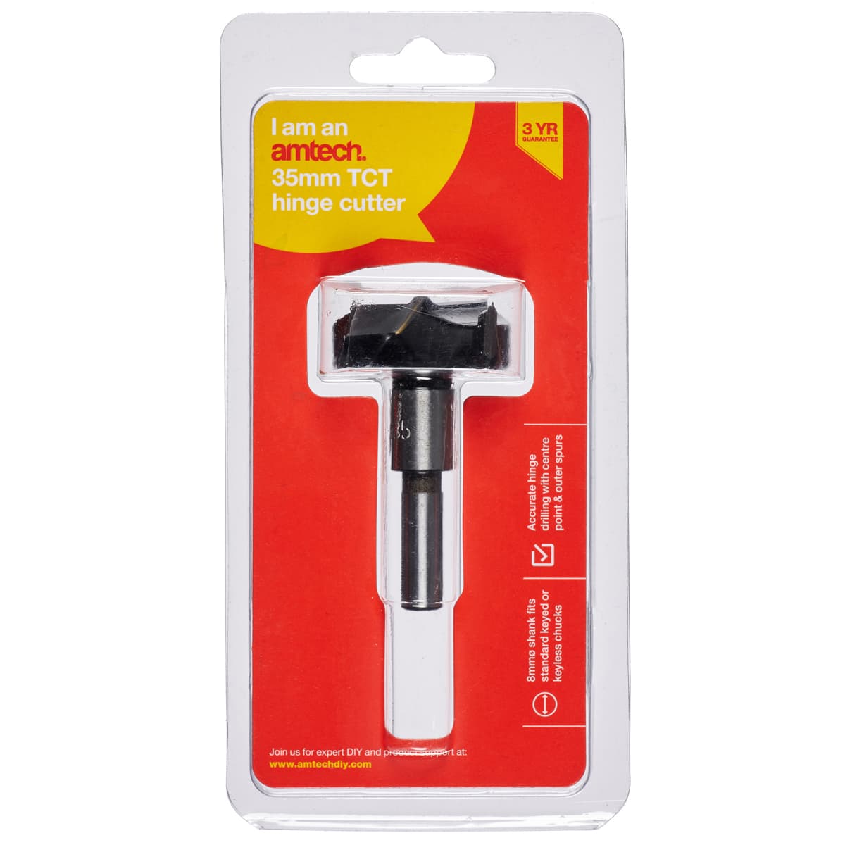 Am-Tech 35mm TCT HINGE CUTTER BIT