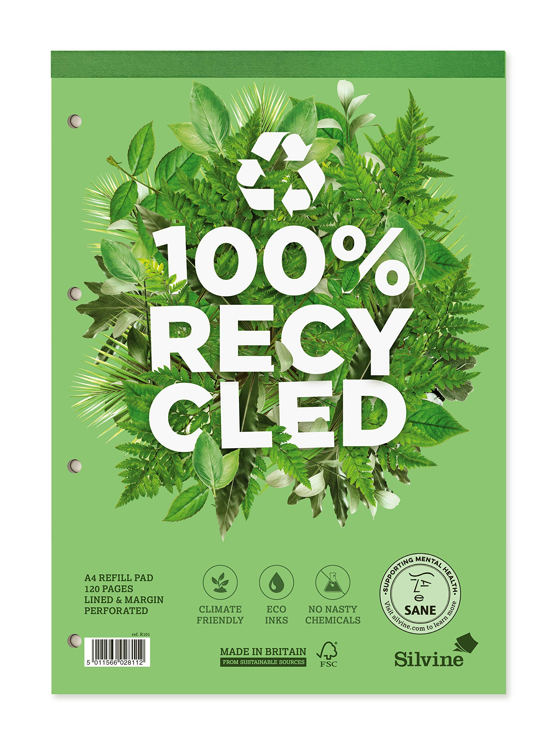 Silvine A4 PREMIUM RECYCLED REFILL PADS image