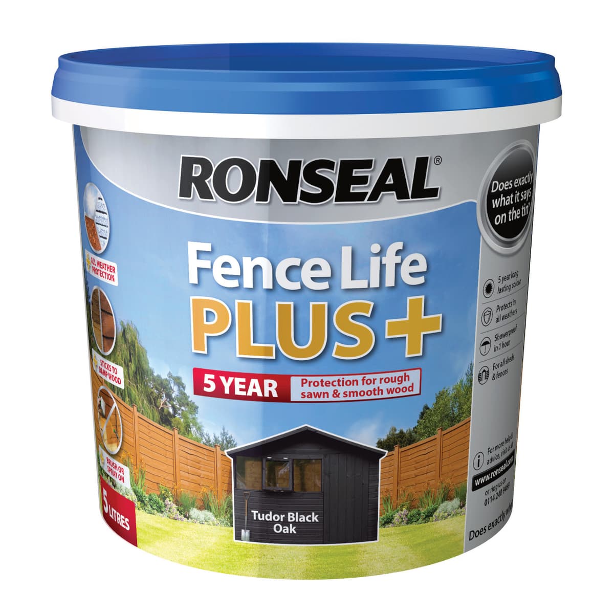 Ronseal Fence Life Plus+ Tudor Black Oak 5L
