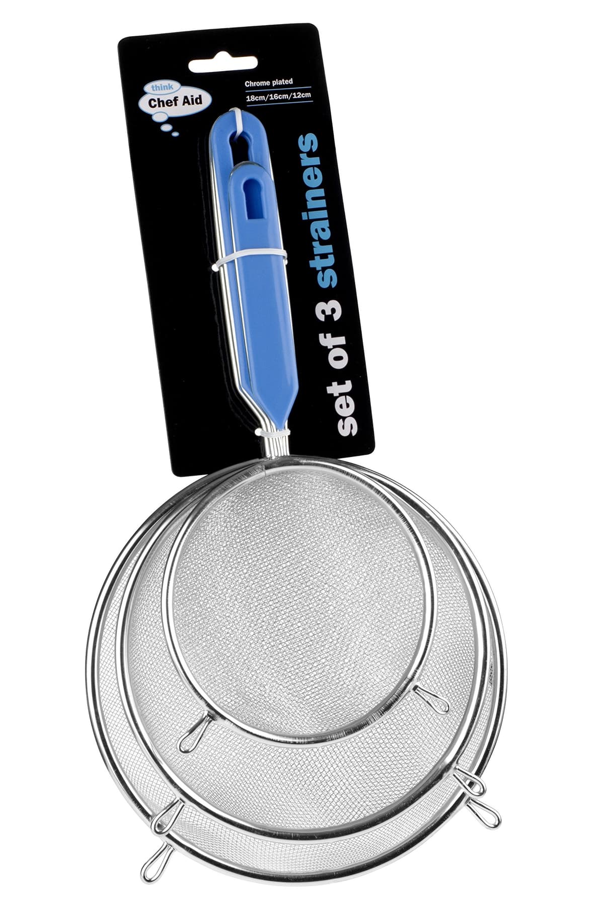 Chef Aid 3Pc Chrome Plated Strainer