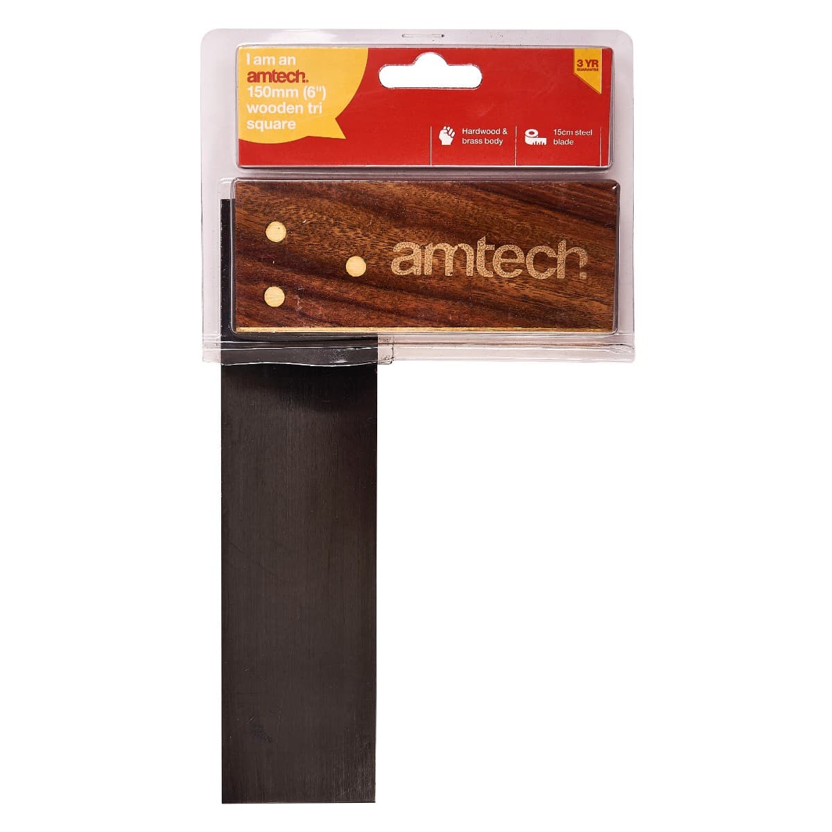 Am-Tech  6" WOODEN TRI SQUARE