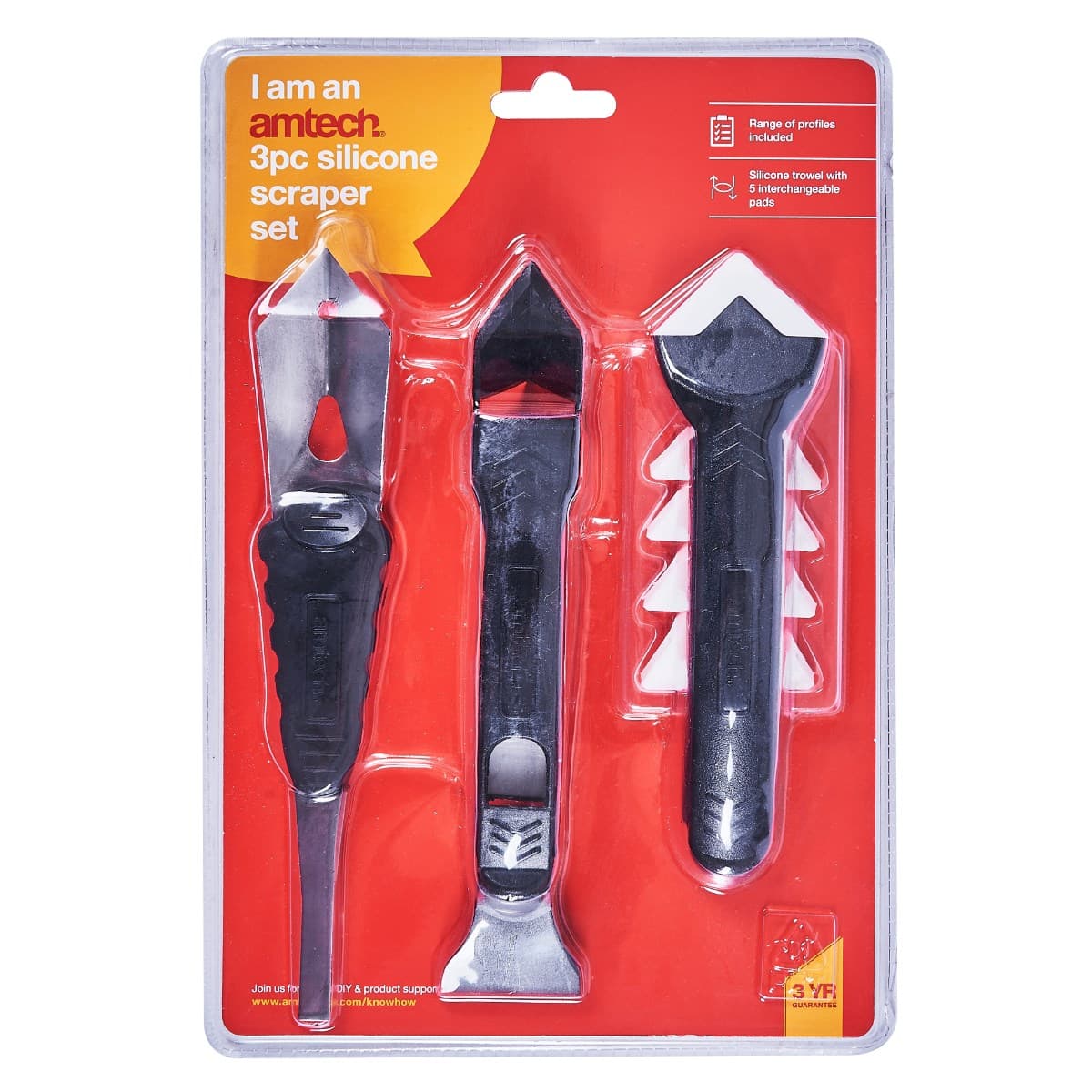 Am-Tech 3pc SILICONE SCRAPER SET