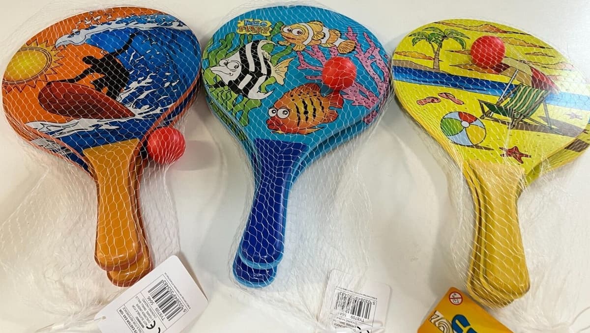 Kandy Toys Neon Wooden Beach Bats & Ball - 3