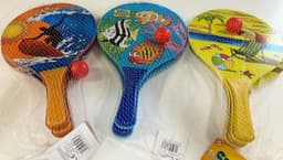 Kandy Toys Neon Wooden Beach Bats & Ball - 3 1