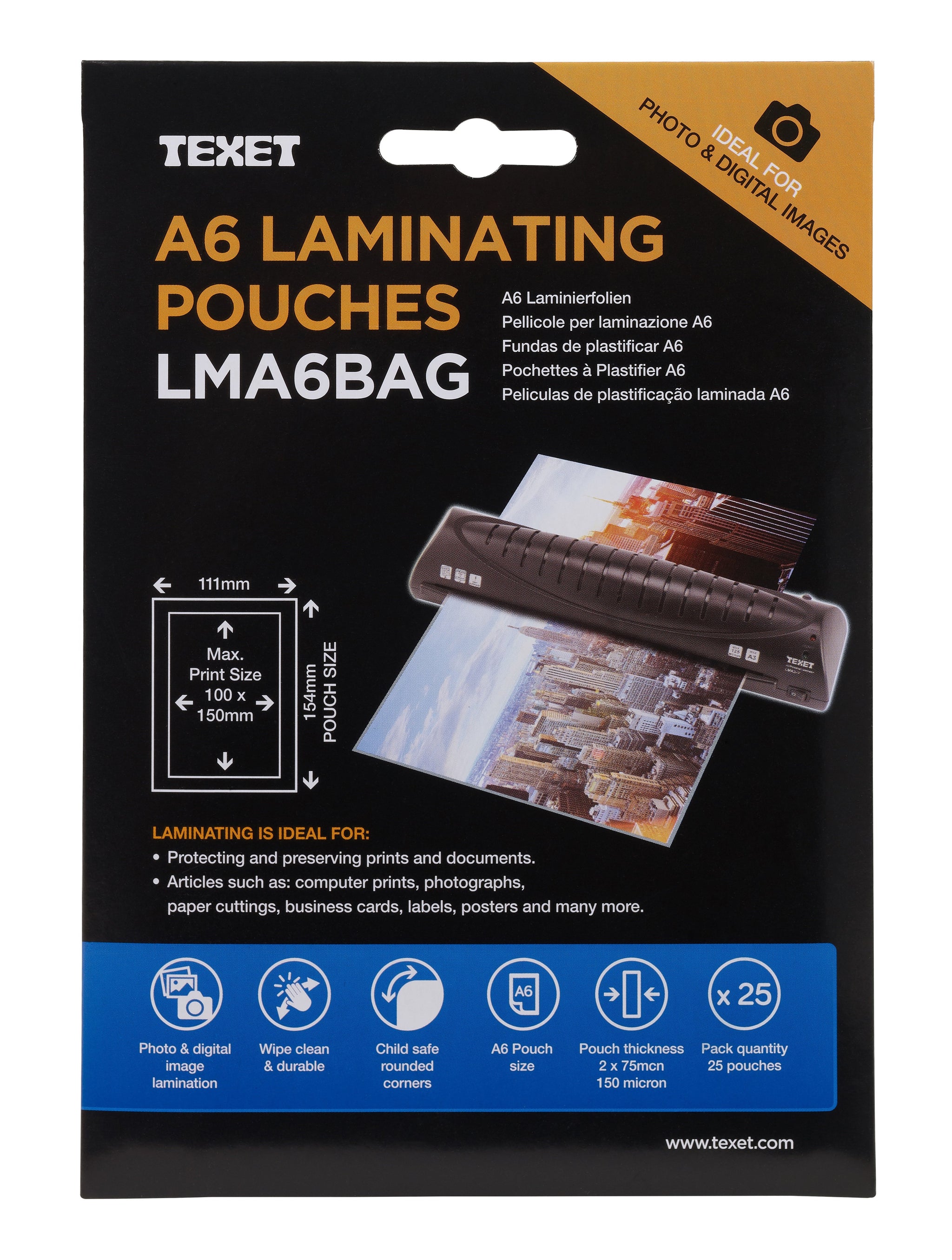 Texet  Laminator pack asst pouch image
