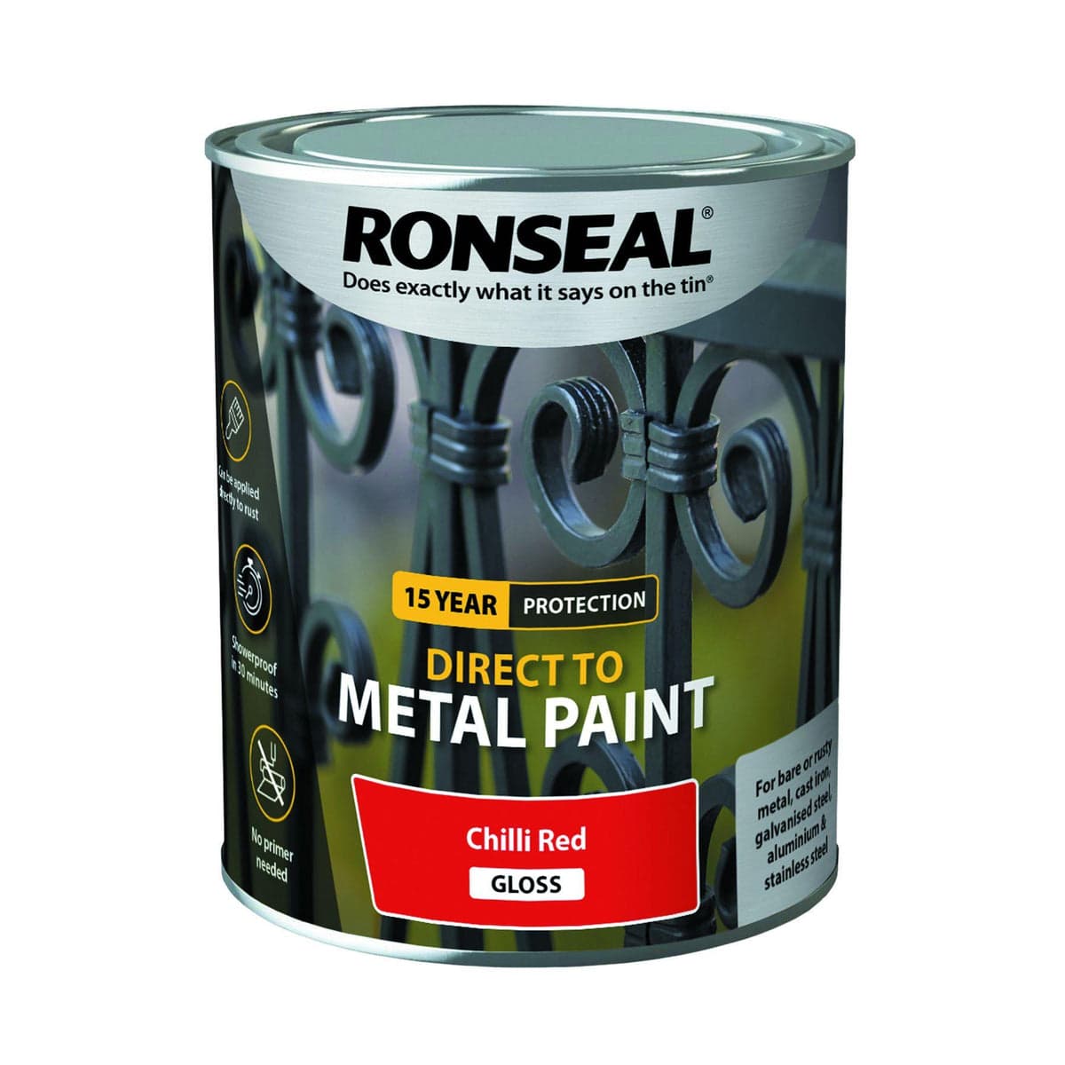 Ronseal direct to metal chilli red gloss 250ml