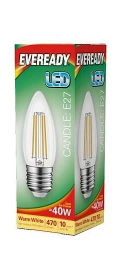 EVEREADY LED FILAMENT 4W CLEAR CANDLR