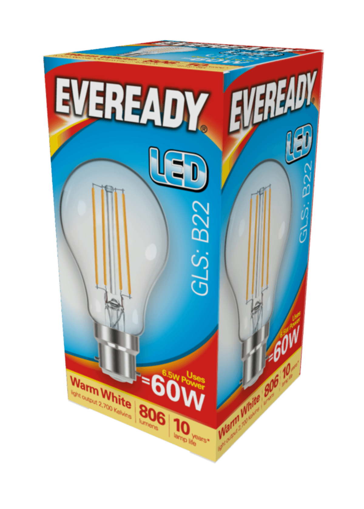 EVEREADY LED FILAMENT 6.5W CLEAR GLS