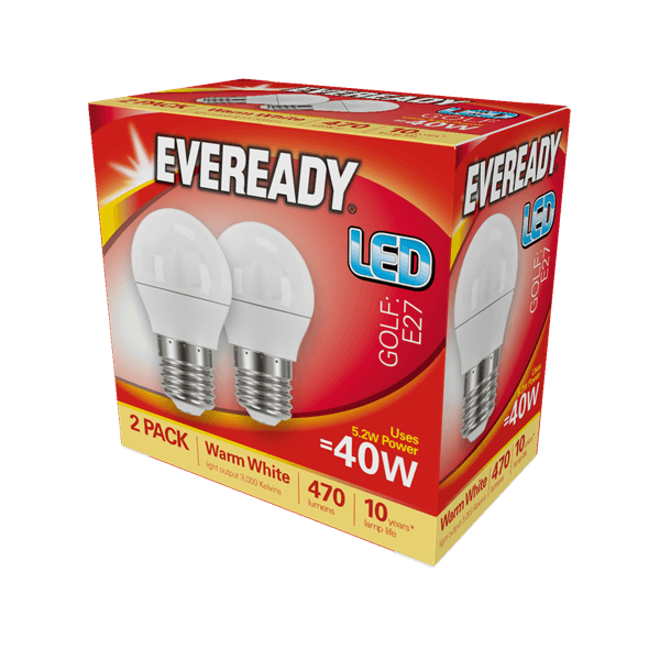EVEREADY LED GOLF 470LM OPAL E27 WARM
