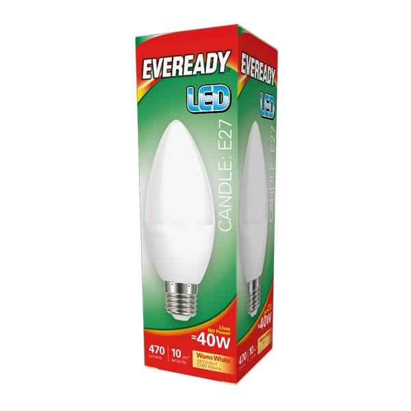 EVEREADY LED CANDLE 470LM OPAL E27