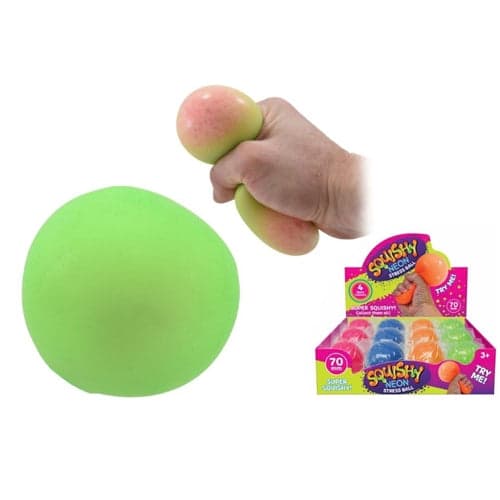 Kandy Toys 7cm Neon Stress Ball (4 Assorted Colour)