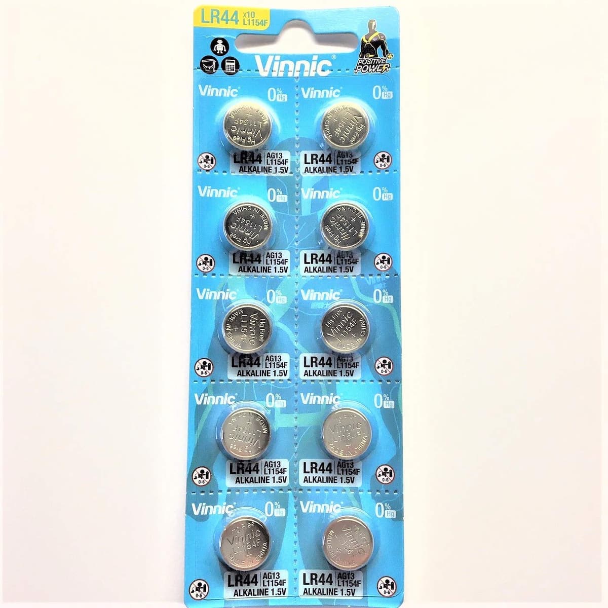 Vinnic 1154 (AG13/LR44/A76/303/357) - 10BL Batteries