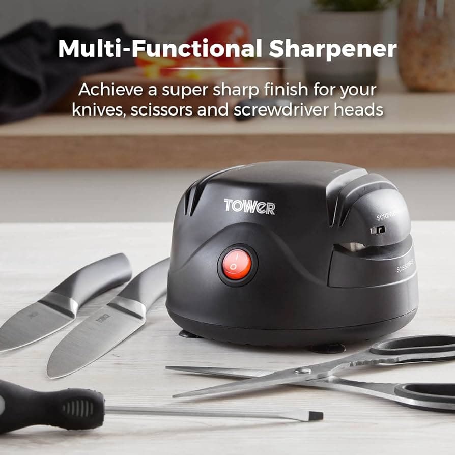 Tower Electric Knife Sharpener Black 60w (t19029) T19029