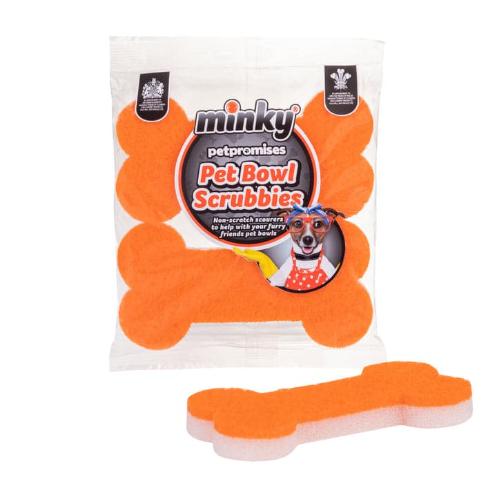 Minky Pet Bowl Scrubbies Bone Shape 2pk
