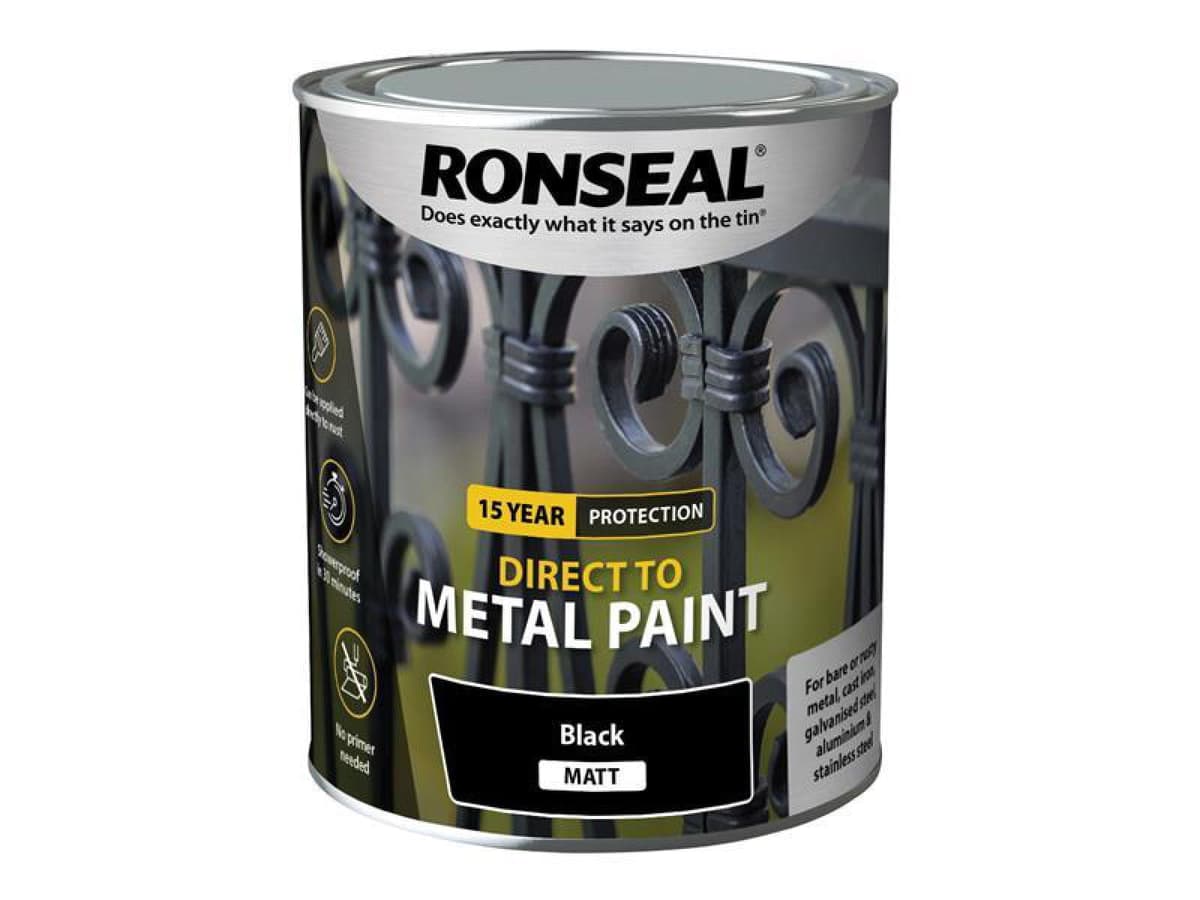 Ronseal direct to metal black satin 750ml