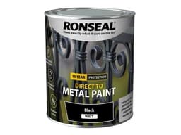 Ronseal direct to metal black satin 750ml 1