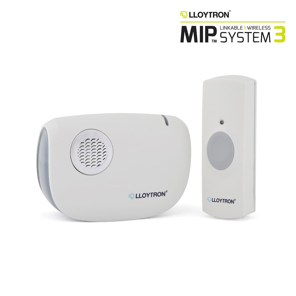 LLOYTRON Mip3 Dingo Dong Battery Operated Portable Door Chime Kit White