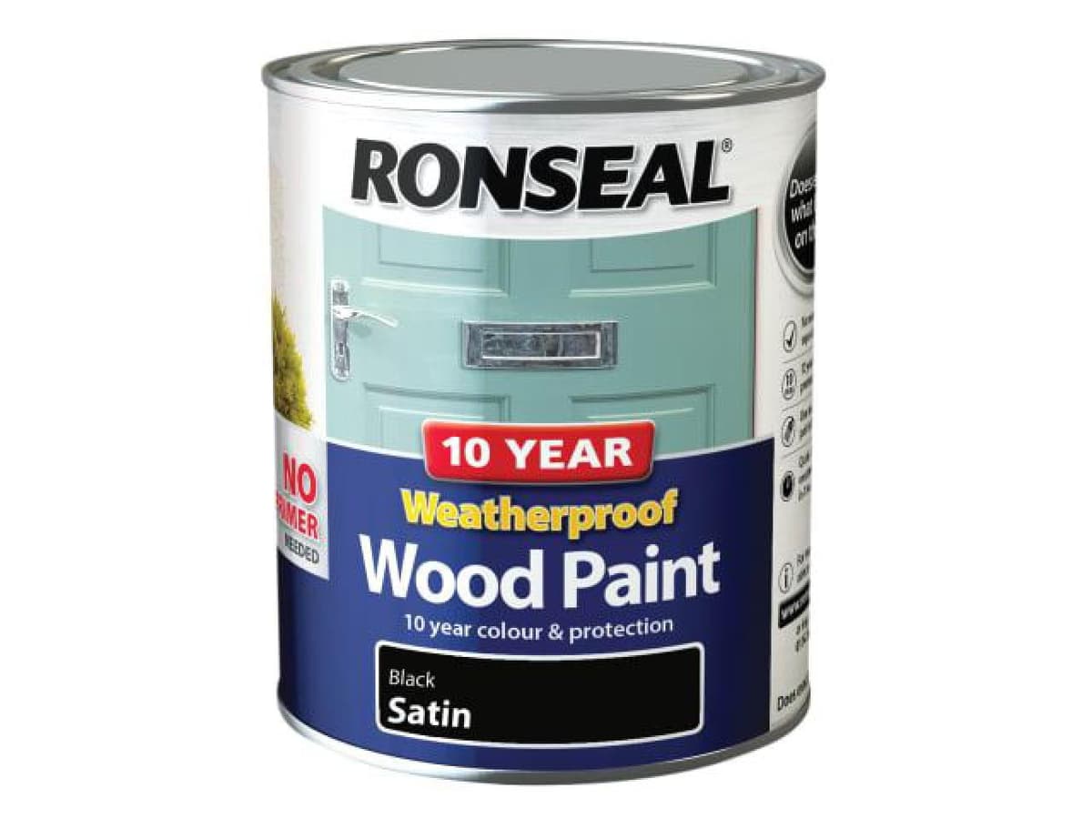 Ronseal Weatherproof Wood Paint Black Gloss 750ml