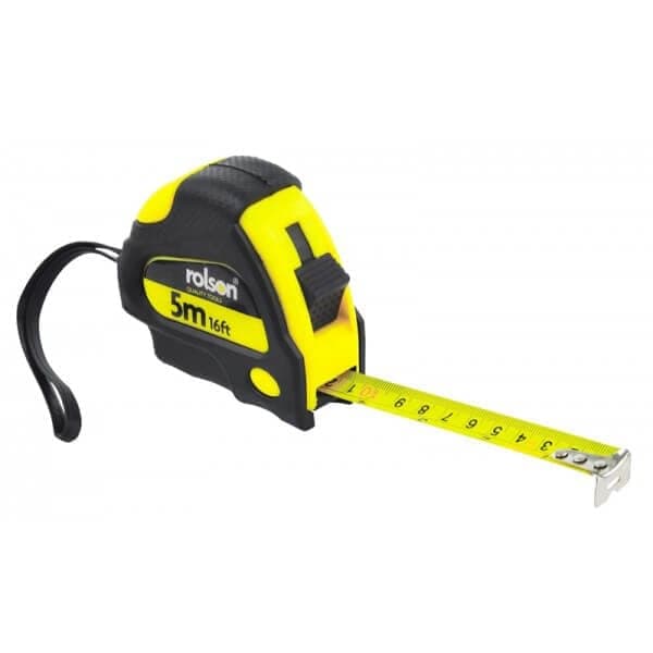 Rolson 5m Measure Tape Multifunction With Thick 19mm Blade And Multi Lock Function