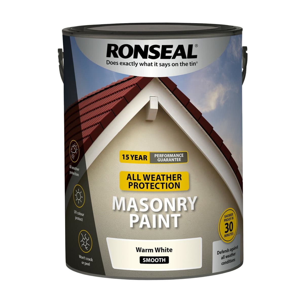 Ronseal All Weather Masonry Paint Warm White 5ltr