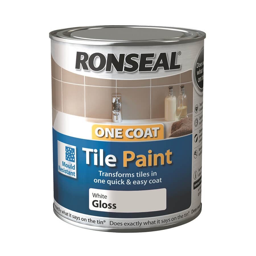 Ronseal  OC tile paint White gloss 750ml