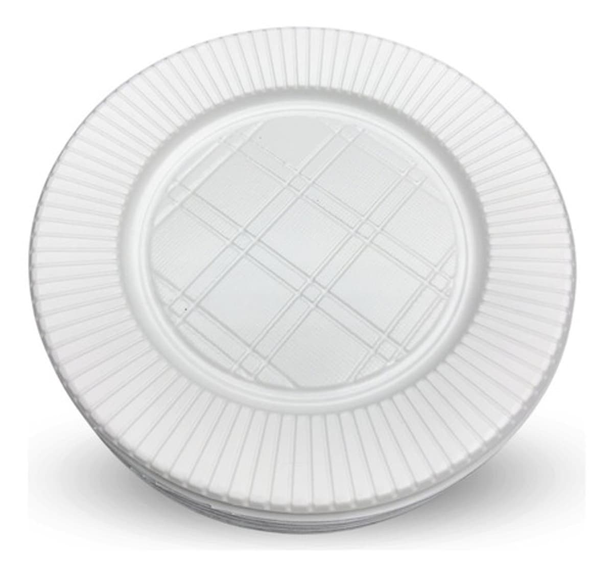 WHITE PLASTIC PLATES 17CM
