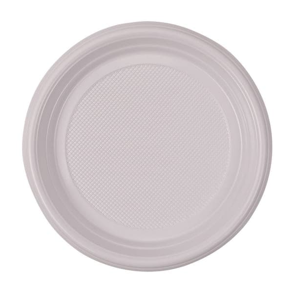 WHITE PLASTIC PLATES 22CM
