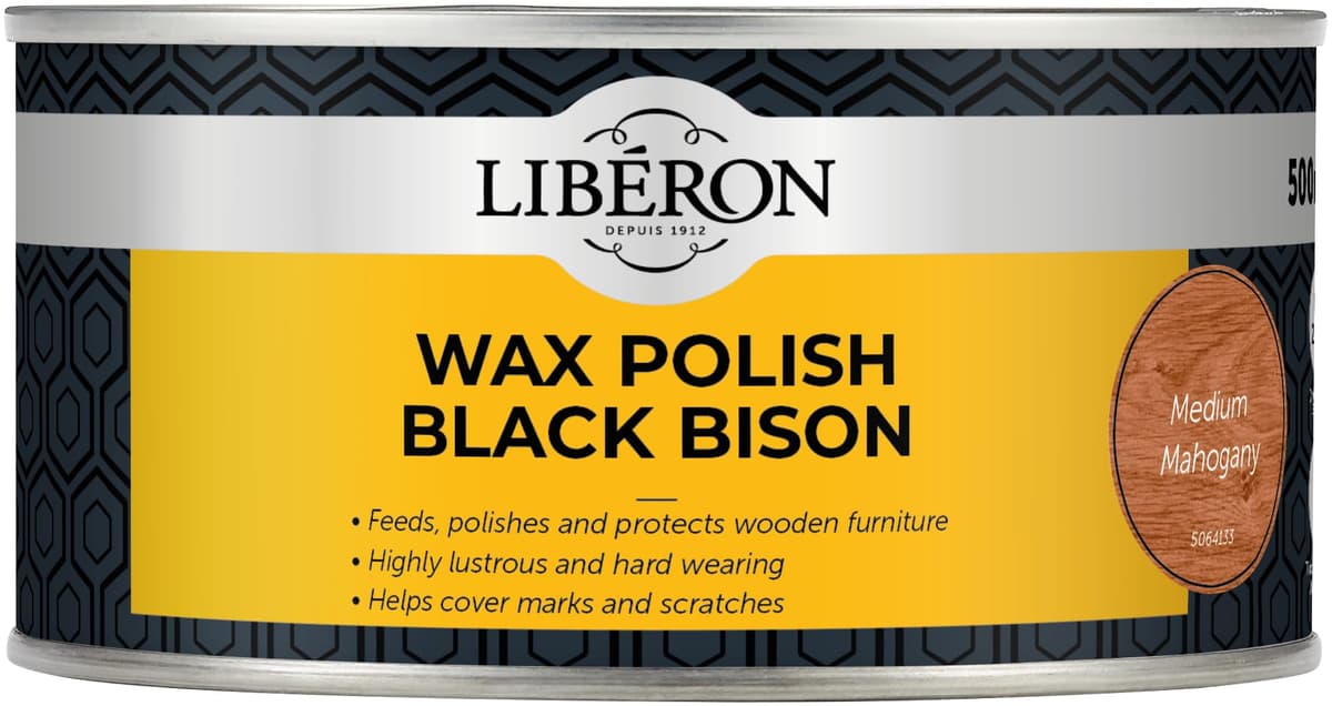 liberon Wax Polish Black Bison (paste) Medium Mahogany  500ml  