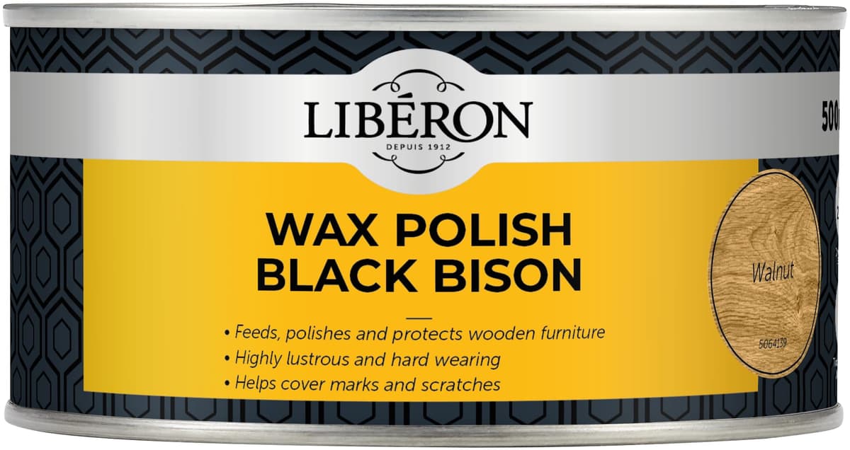 liberon Wax Polish Black Bison (paste) Walnut  500ml  