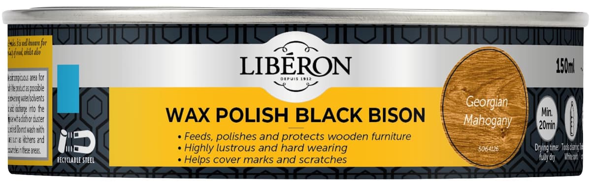 liberon Wax Polish Black Bison (paste) georg mahogany 150ml  