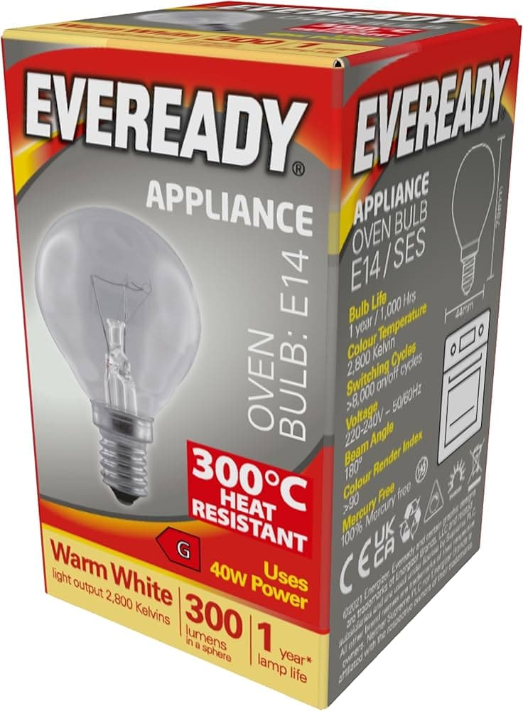 Eveready Oven Lamp 40w SES 300 Clear golf