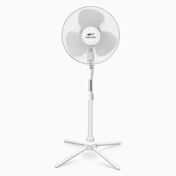 Oscillating 16" pedestal fan - round base (white) image
