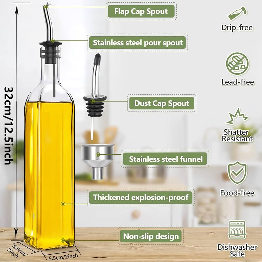 NT 500 Cc Oil & Vinegar Bottle With Corn Lid image