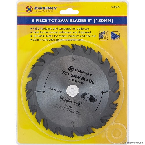 NT 3pc 6''/150mm Tct Saw Blades image