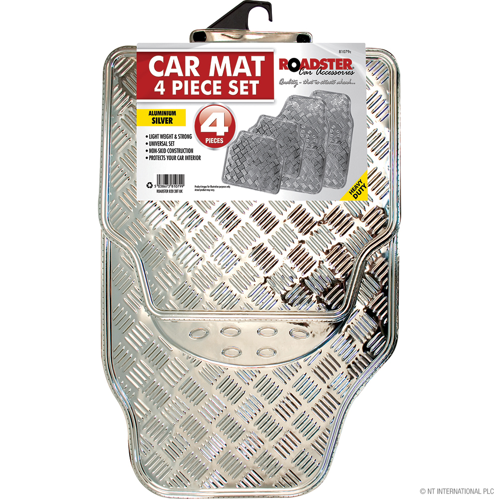 NT 4pc Aluminium Silver Car Mats image