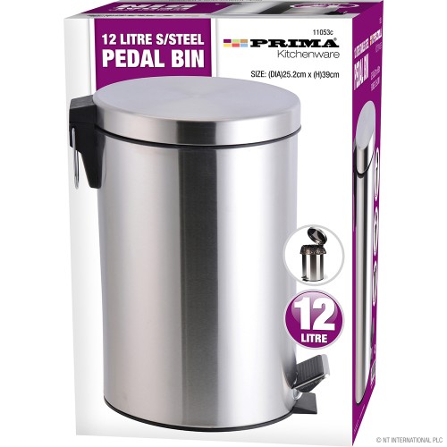 NT 20l S/s Pedal Bin (dia) 29.2cm X (h)45cm image