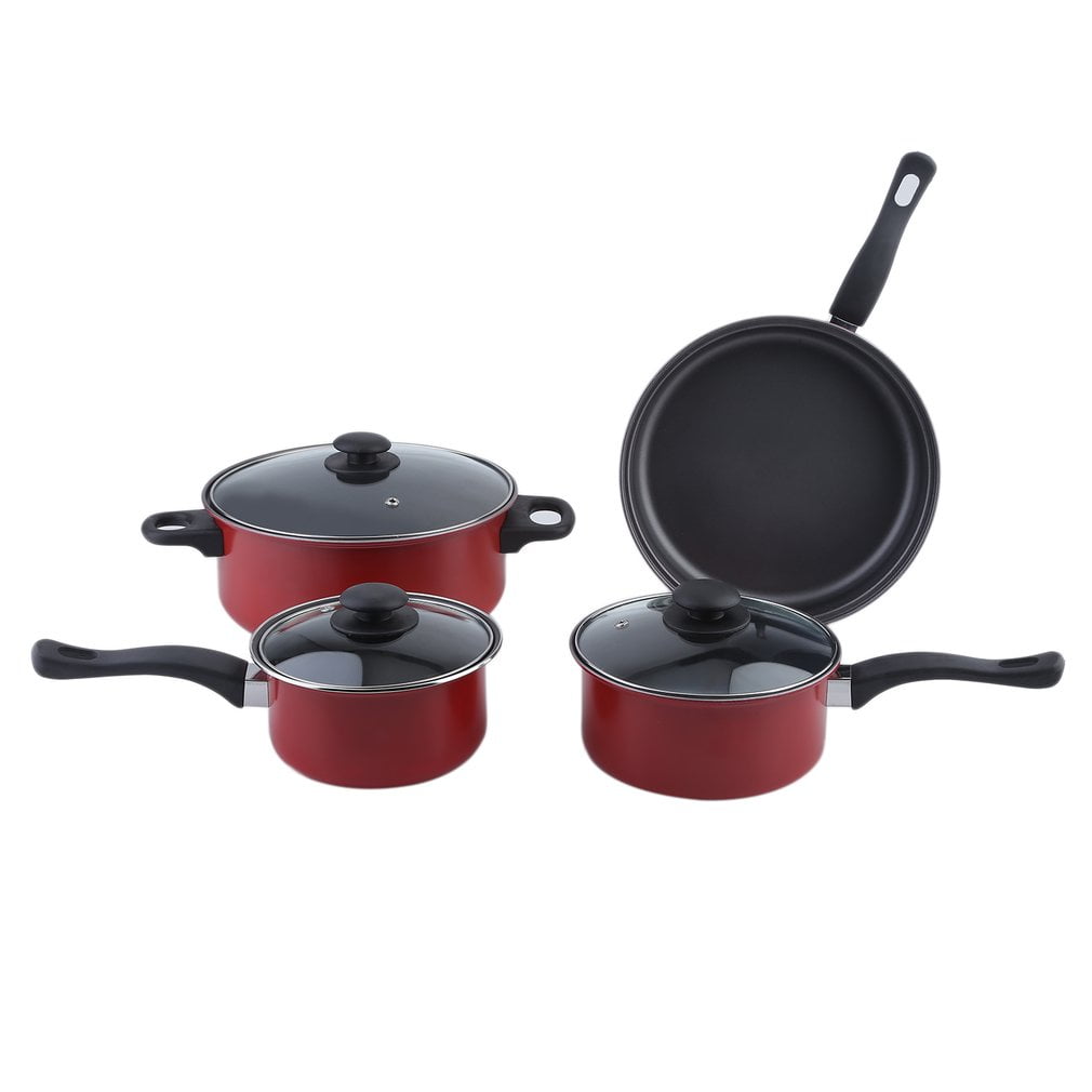NT 7pc Ceramic Coated Cookware Set - Red image