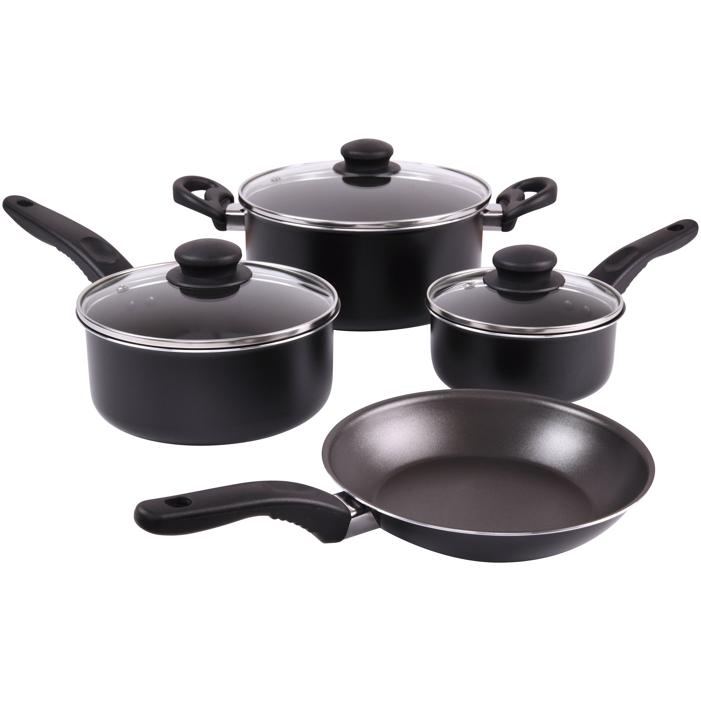 NT 7pc Ceramic Coated Cookware Set - Black image