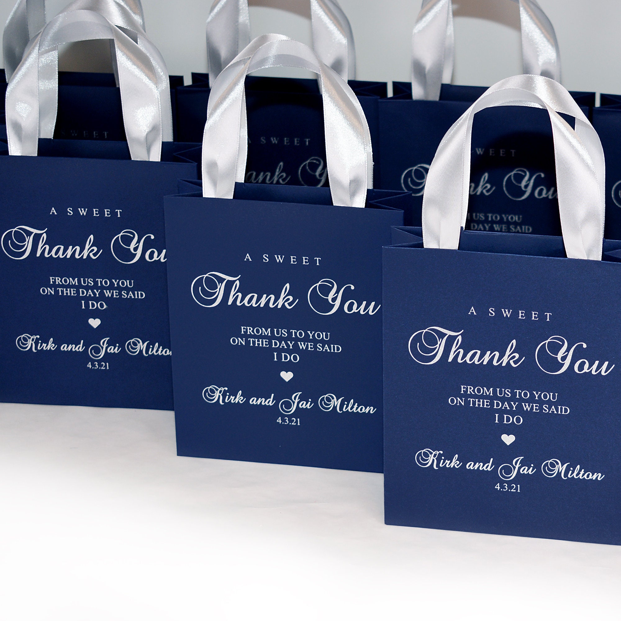Tallon Gift Bag - Navy Blush - 3 Pack S,M & L image