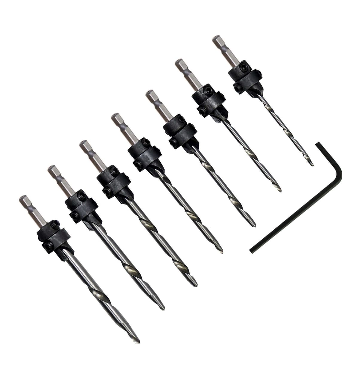 Rolson 7pc Hex Shank Countersink Drill Bit Set