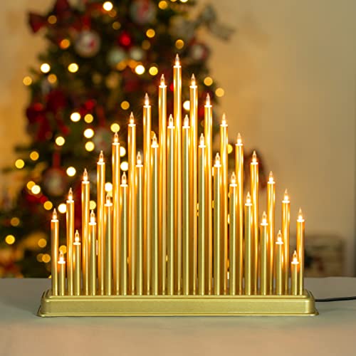 BENROSS 33 White Fairy Light Champagne Gold Candle Br image