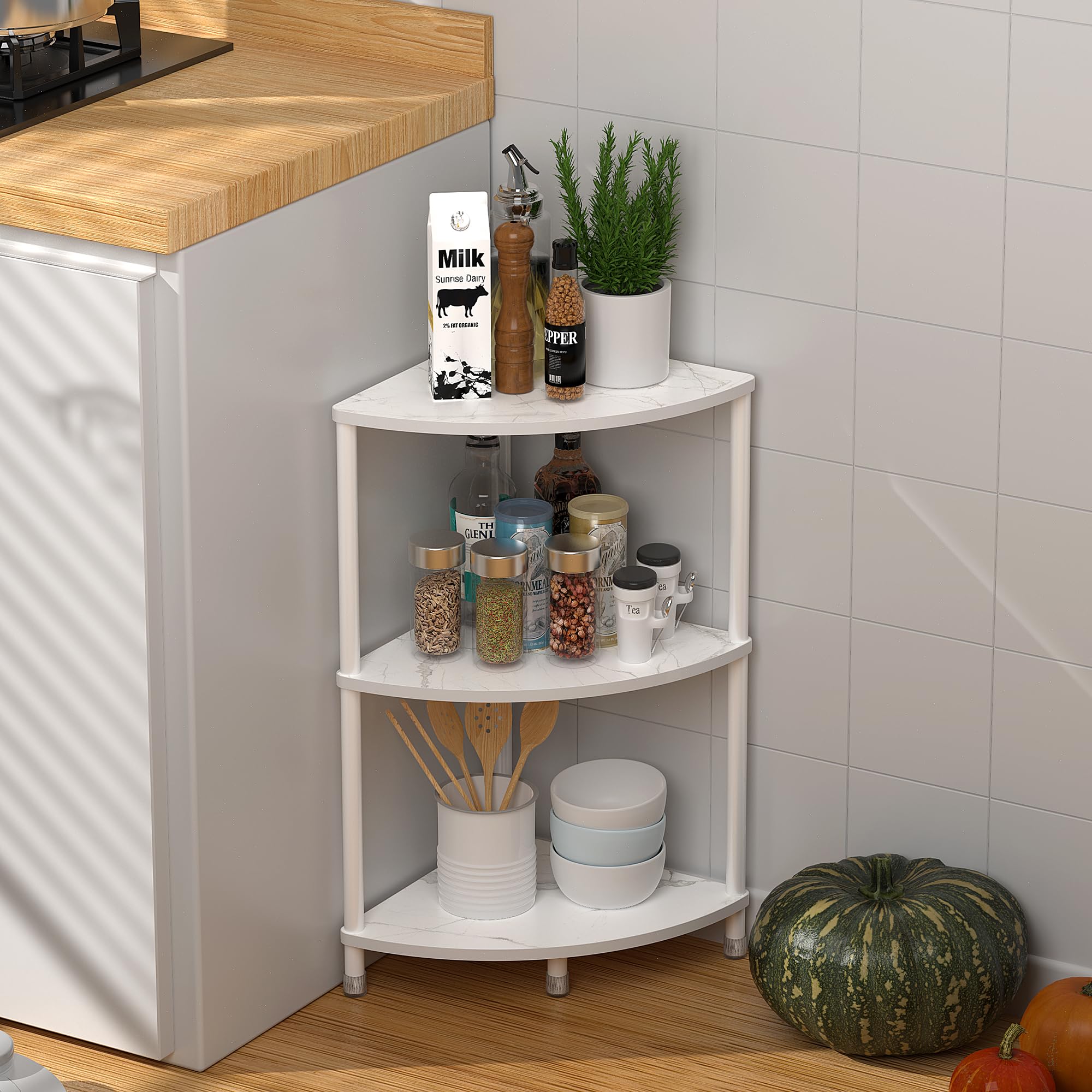 WHITE CORNER RACK 3 TIER image