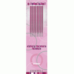 Unique Party 8 Glitz Pink 7" Sparkler 1
