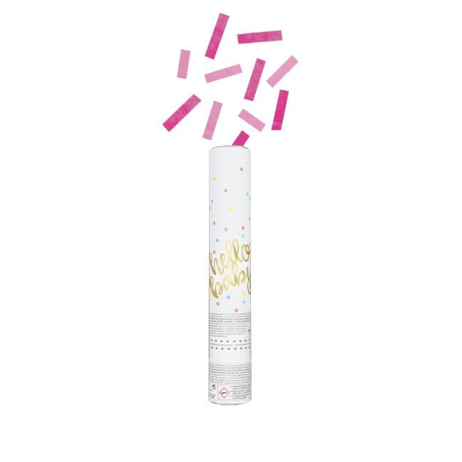 Unique Party "hello Baby" Pink Confetti Cannon