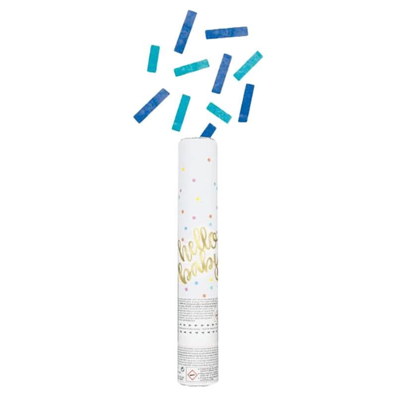 Unique Party "hello Baby" Blue Confetti Cannon