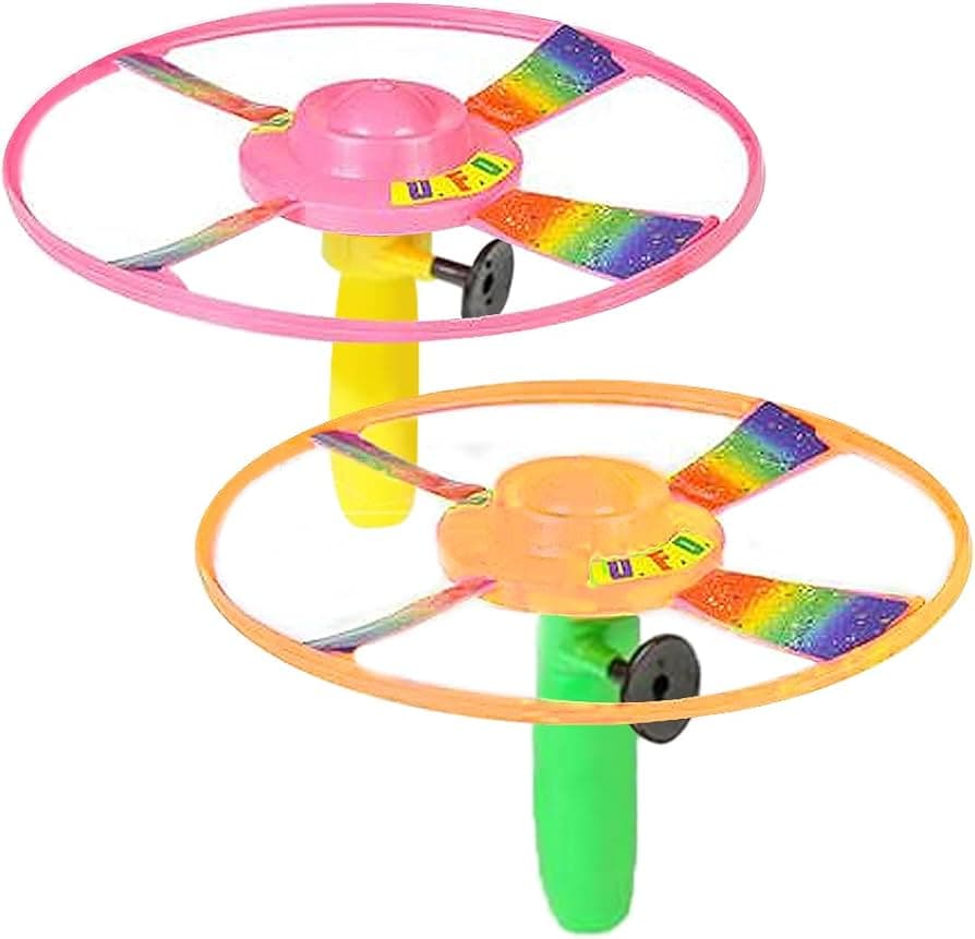 Kandy Toys Pull String Flying Saucer In Display Box